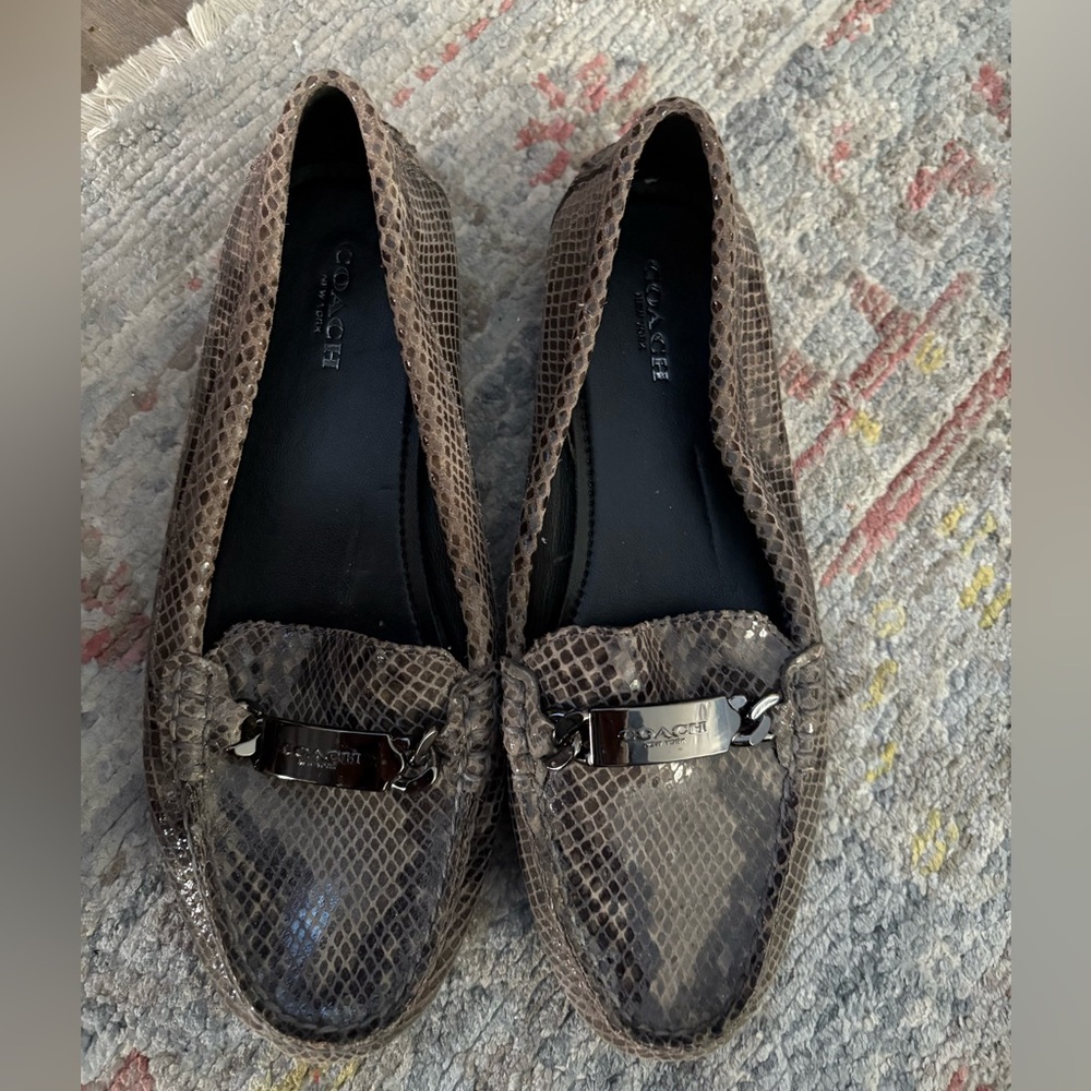 Coach faux snakeskin loafers